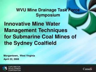 WVU Mine Drainage Task Force Symposium