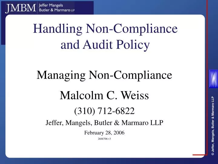 handling non compliance and audit policy