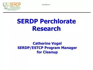 SERDP Perchlorate Research