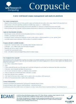 A new web-based corpus management and analysis platform