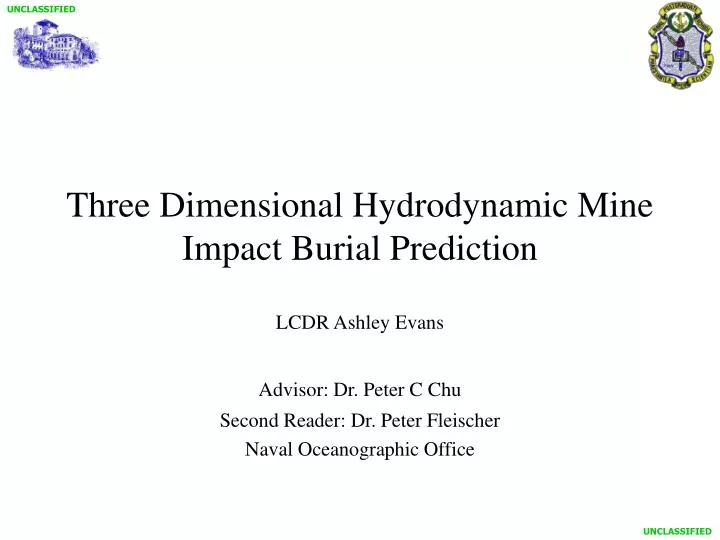 three dimensional hydrodynamic mine impact burial prediction