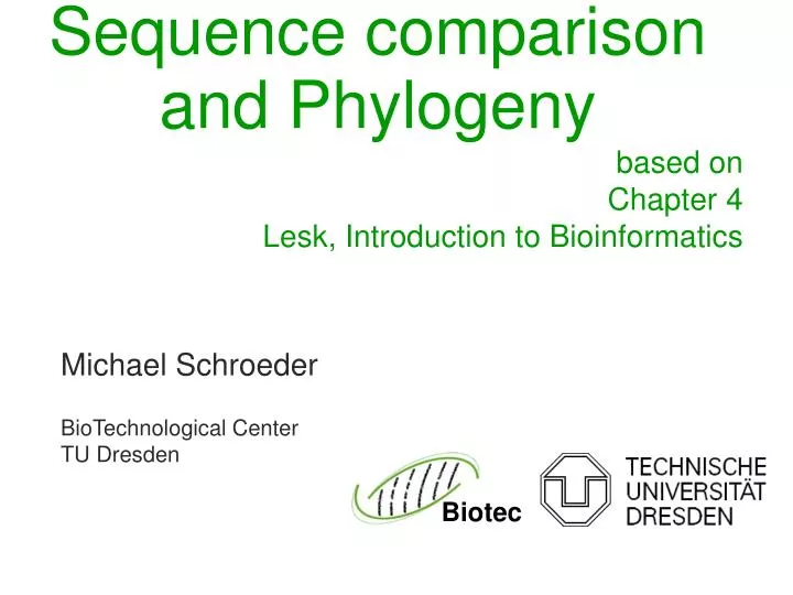 sequence comparison and phylogeny