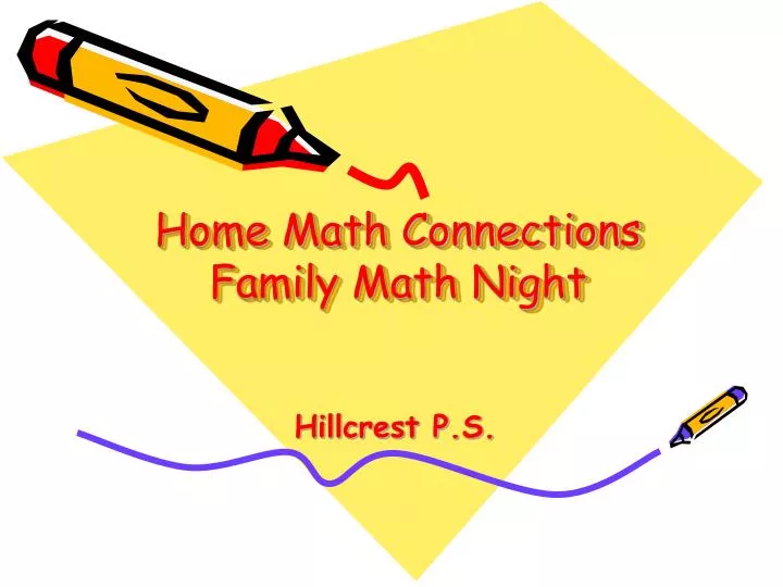 home math connections family math night