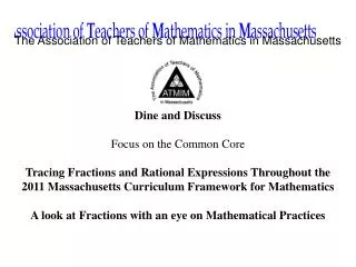 the association of teachers of mathematics in massachusetts