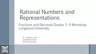 Rational Numbers and Representations