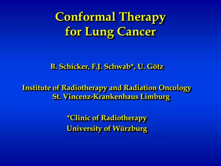 conformal therapy for lung cancer