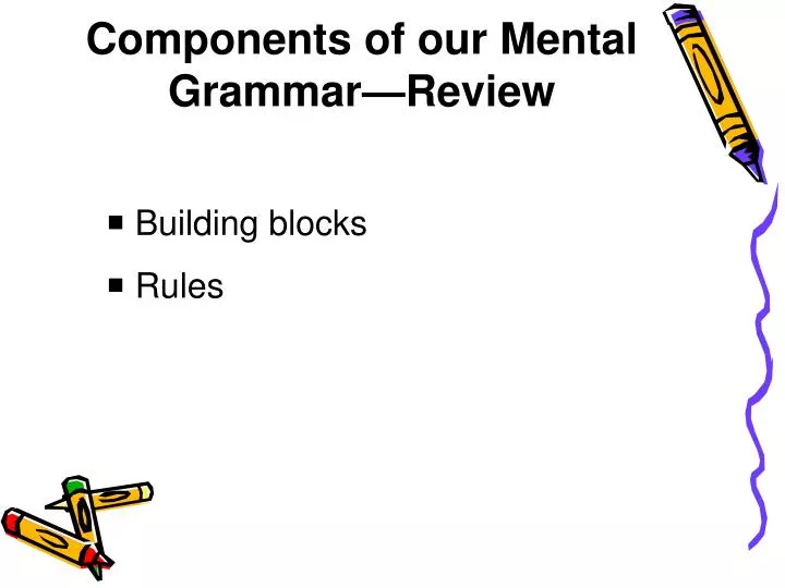 components of our mental grammar review