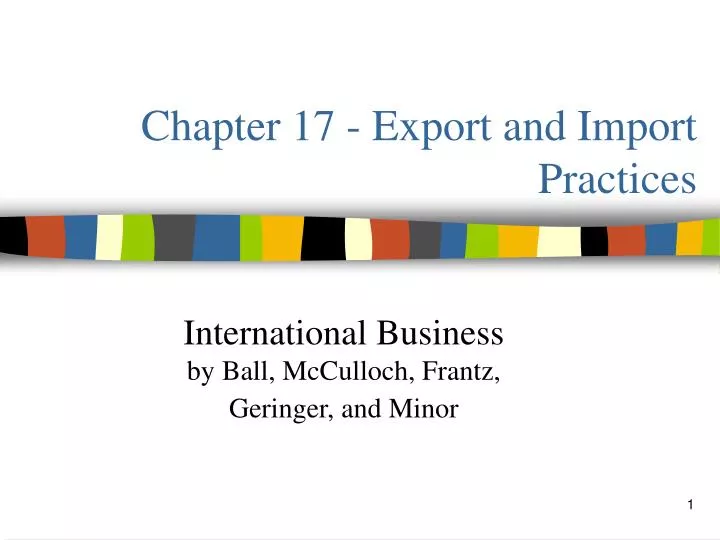 chapter 17 export and import practices