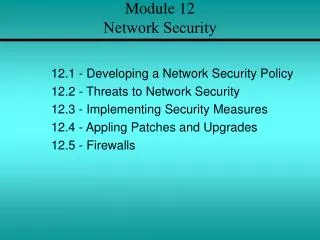 Module 12 Network Security