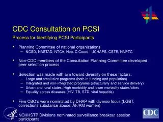CDC Consultation on PCSI Process for Identifying PCSI Participants