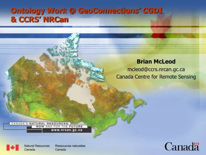 ontology work @ geoconnections cgdi ccrs nrcan