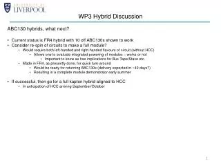 WP3 Hybrid Discussion
