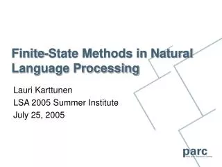 Finite-State Methods in Natural Language Processing