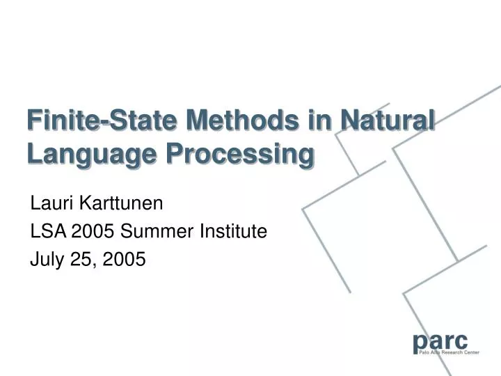 finite state methods in natural language processing