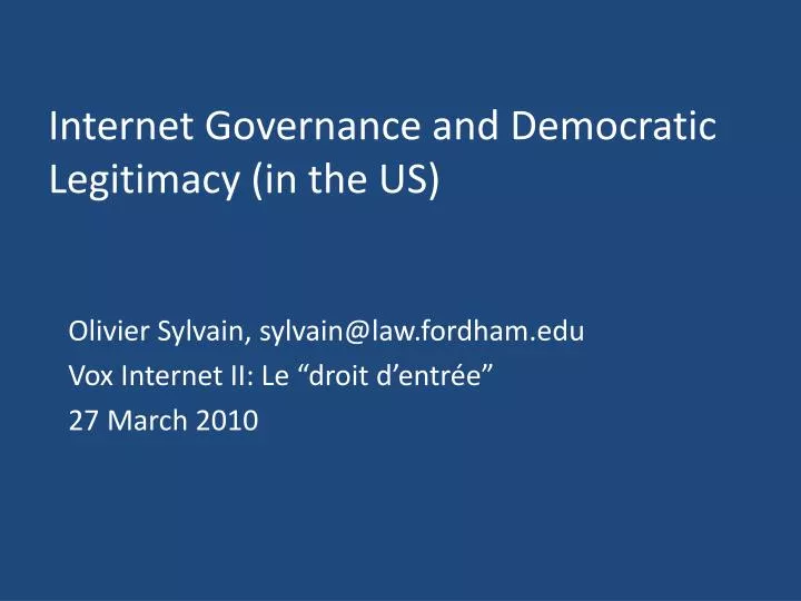 internet governance and democratic legitimacy in the us