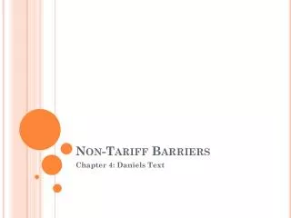 Non-Tariff Barriers