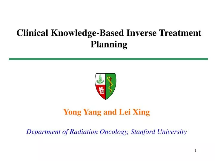 clinical knowledge based inverse treatment planning