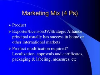 Marketing Mix (4 Ps)