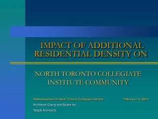 IMPACT OF ADDITIONAL RESIDENTIAL DENSITY ON