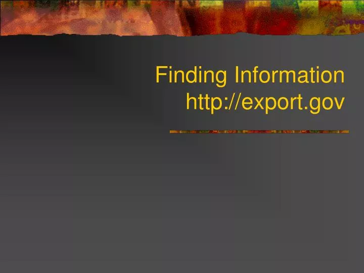 finding information http export gov