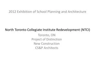 North Toronto Collegiate Institute Redevelopment (NTCI)