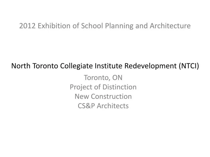 north toronto collegiate institute redevelopment ntci