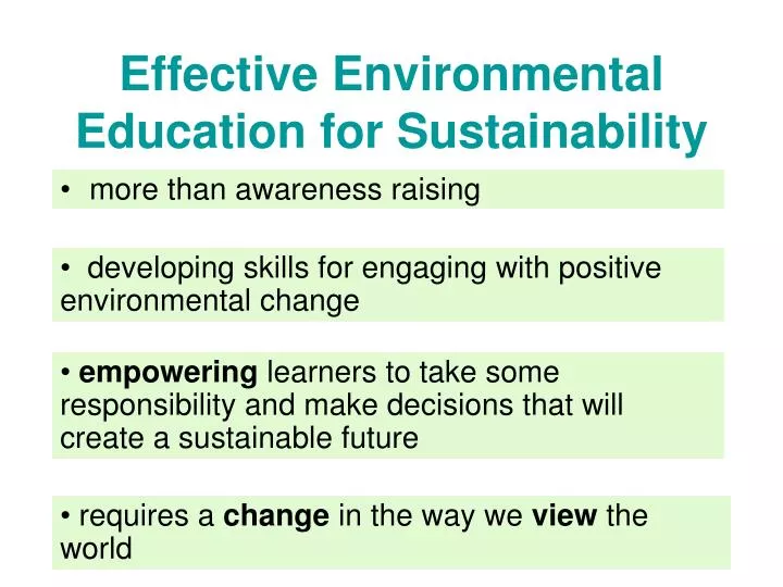 effective environmental education for sustainability