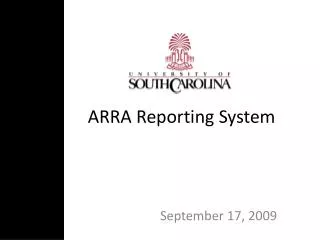 ARRA Reporting System