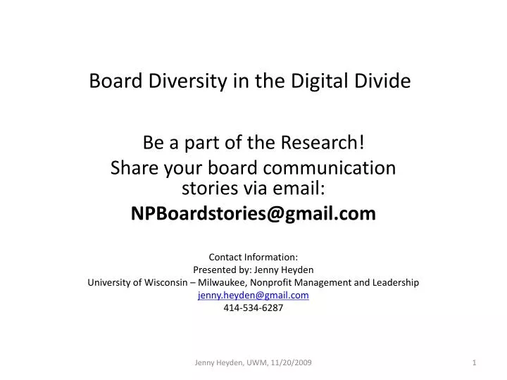 board diversity in the digital divide