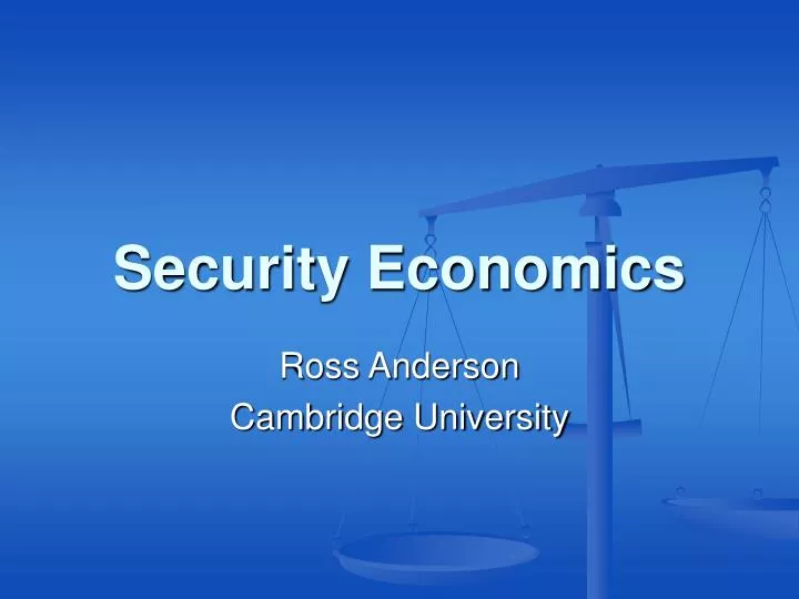 security economics