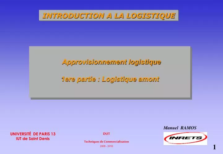 approvisionnement logistique 1ere partie logistique amont