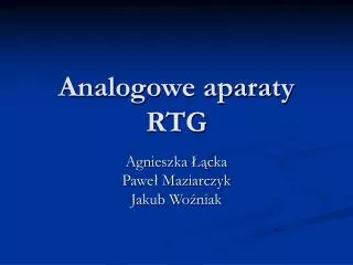 analogowe aparaty rtg