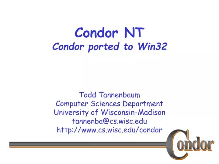 condor nt condor ported to win32
