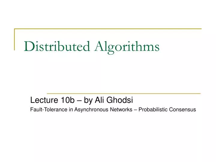 distributed algorithms