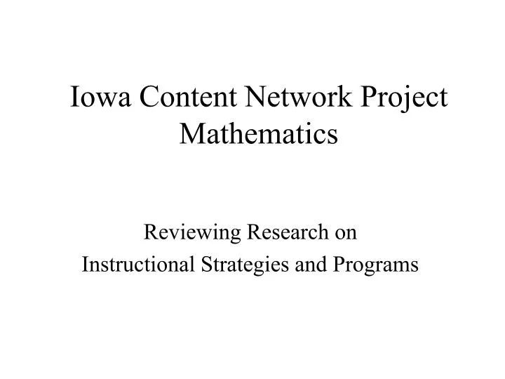 iowa content network project mathematics