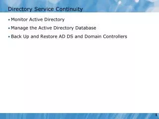 Directory Service Continuity
