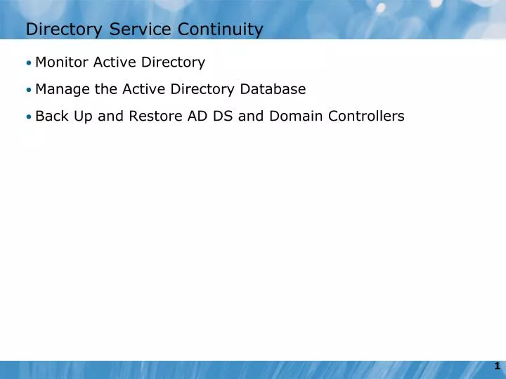 directory service continuity