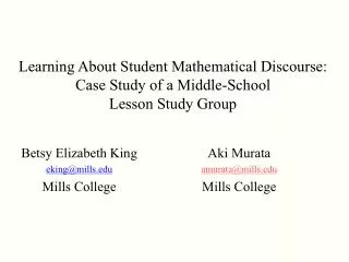 Learning About Student Mathematical Discourse: Case Study of a Middle-School Lesson Study Group