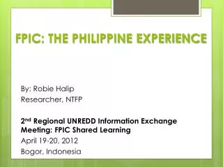 FPIC: THE PHILIPPINE EXPERIENCE