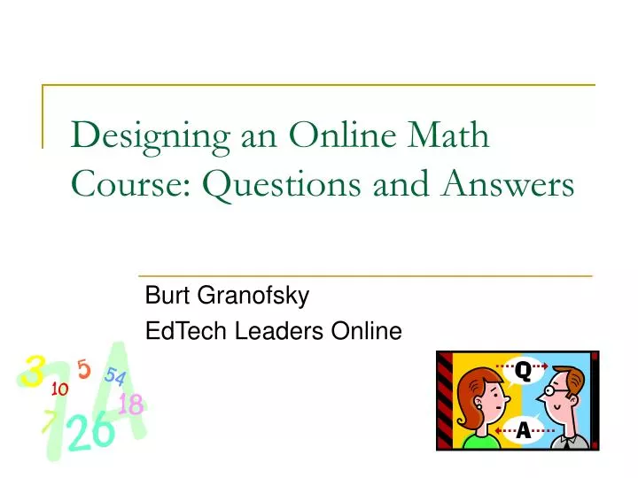 designing an online math course questions and answers