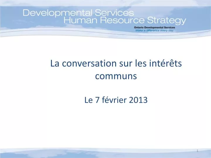 la conversation sur les int r ts communs