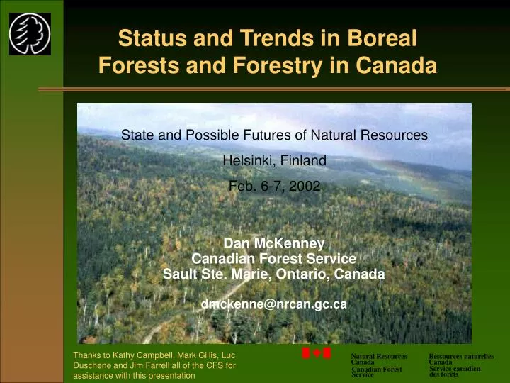 dan mckenney canadian forest service sault ste marie ontario canada dmckenne@nrcan gc ca