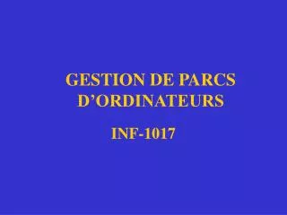gestion de parcs d ordinateurs