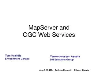 MapServer and OGC Web Services