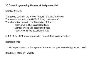 3D Game Programming Homework Assignment # 4 Combat System