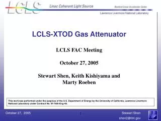 LCLS-XTOD Gas Attenuator
