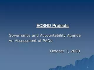ECSHD Projects