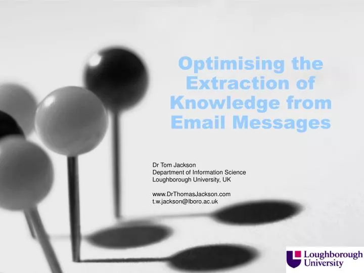 optimising the extraction of knowledge from email messages