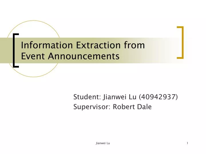 information extraction from event announcements