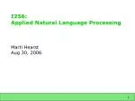 I256: Applied Natural Language Processing - slide 1